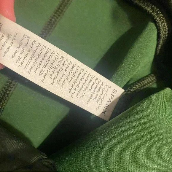 Spanx Faux Suede Leggings Size Small Dark Olive Green - Picture 4 of 8